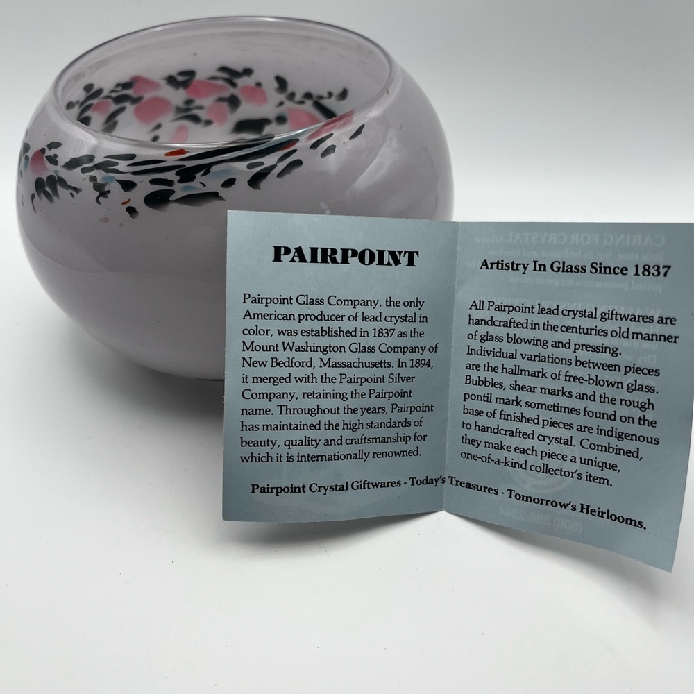 Pairpoint 3.75 tall pink hand blown, hand painted vase.  Highly Collectible.